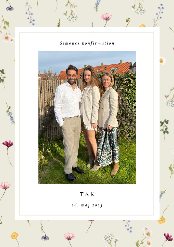 Tilbehør - Simone Konfirmation Takkekort